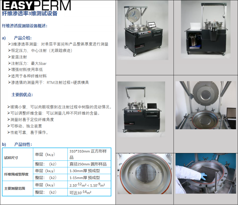 EASYPREM 3維 纖維滲透度測量設備
